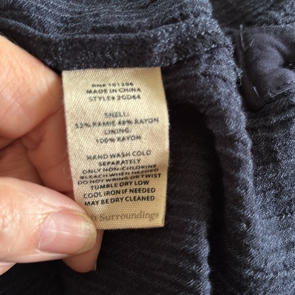 Soft Surrounding Gauze 2Pc Pant Set Navy Sz XL Tank Round Hem Wide Leg Pant - Picture 9 of 9